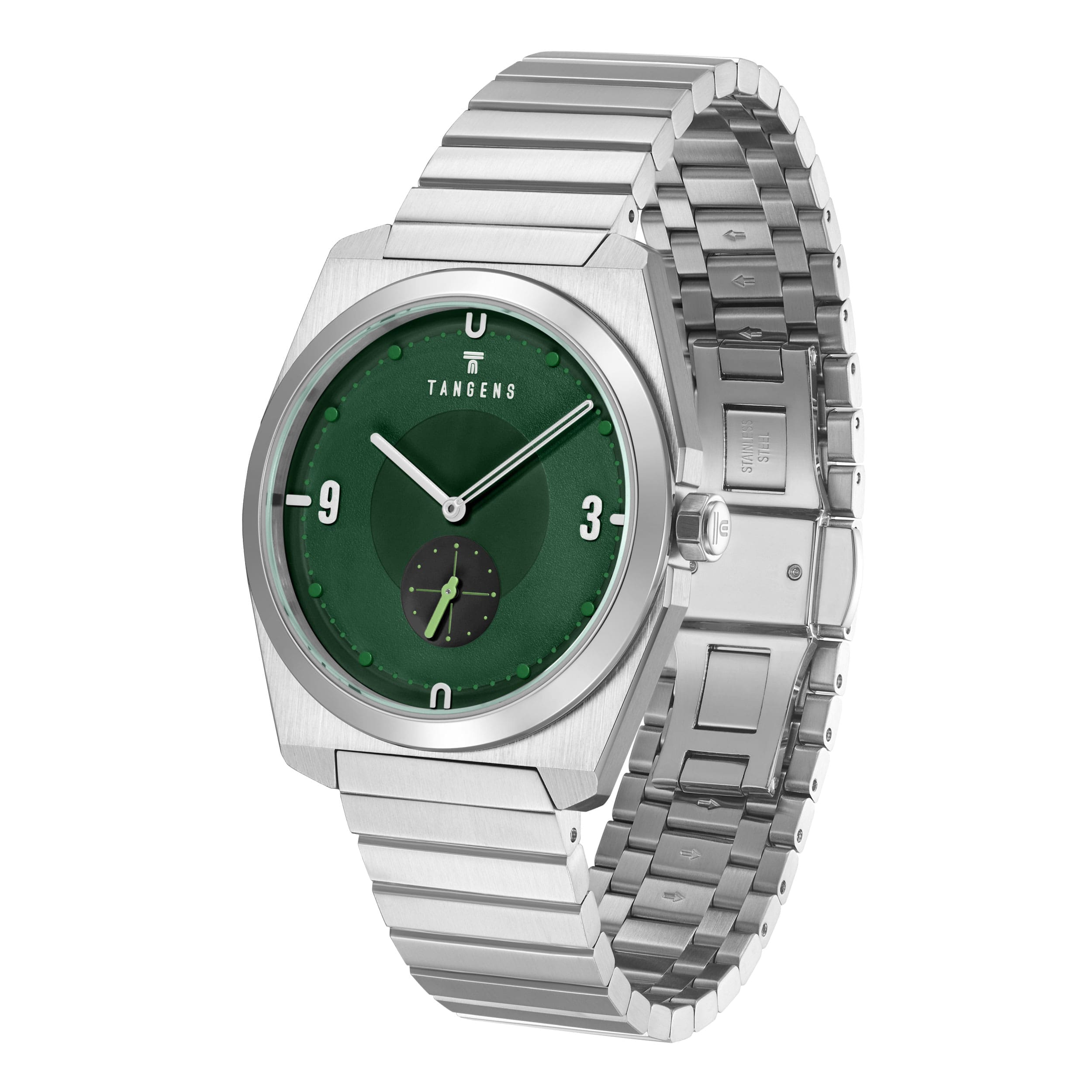 Komposition in Green, three-quarter view with the bracelet